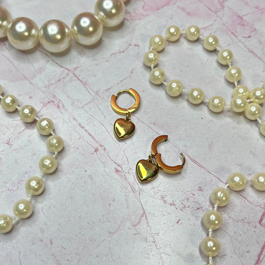 Heart Huggie Earrings