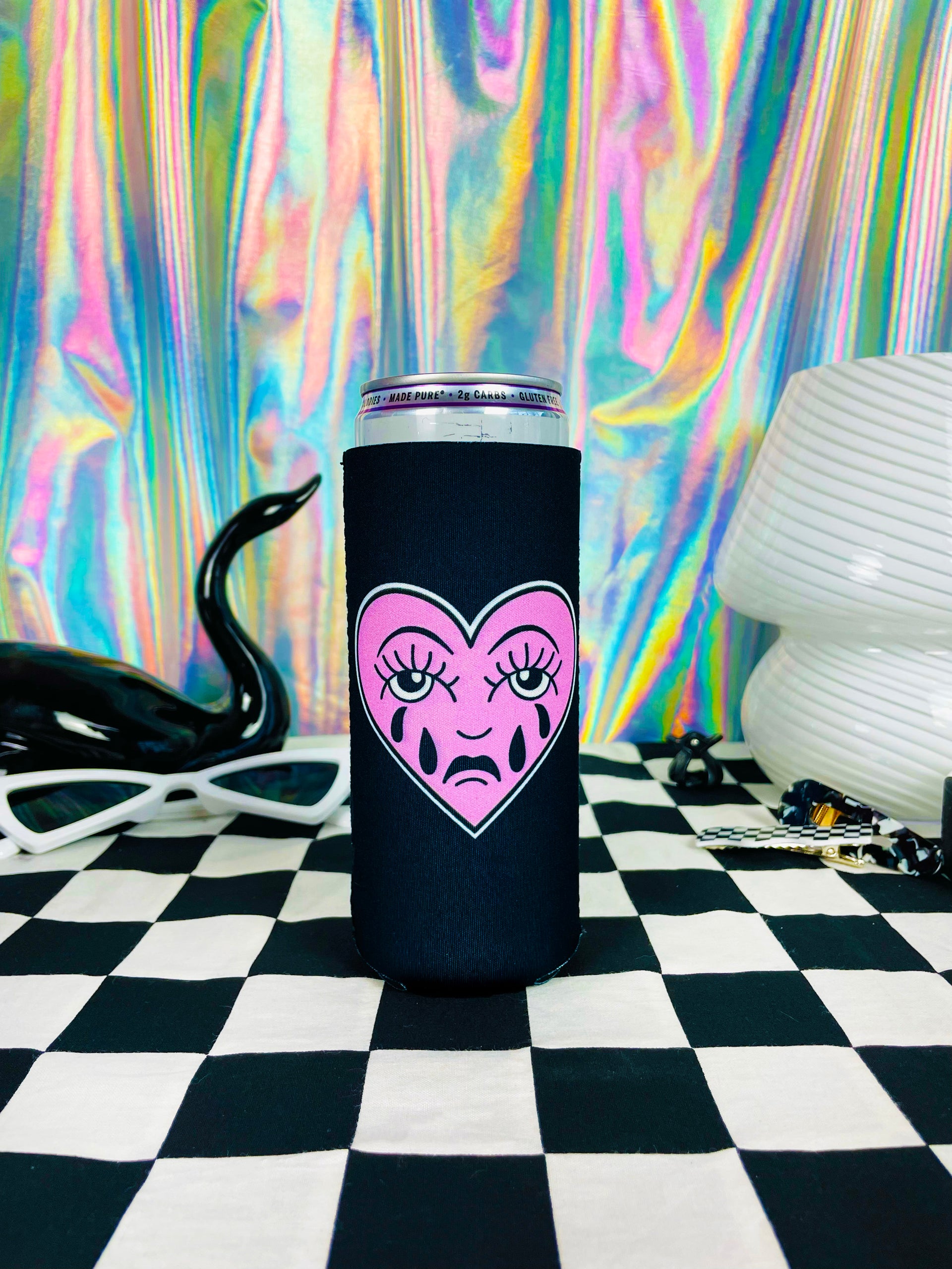Crying Heart Seltzer Koozie