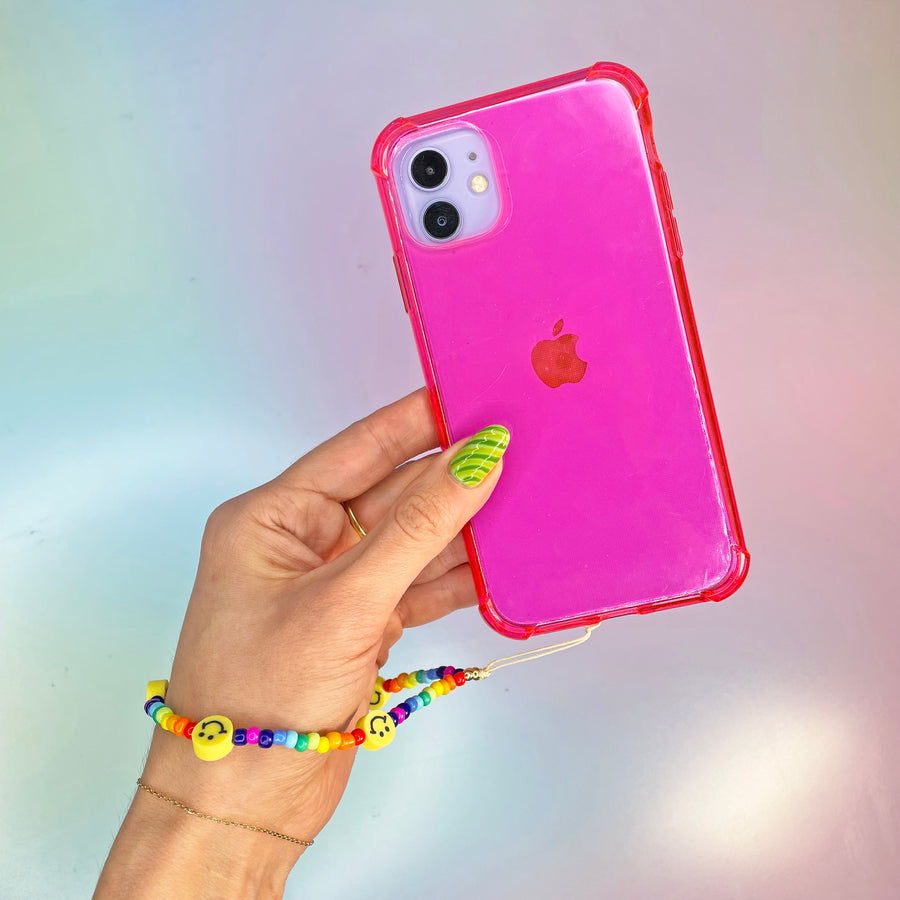 Rainbow Smiley Phone strap