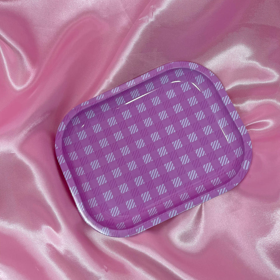 Gingham Rolling Tray
