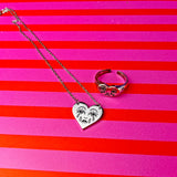 Crying Heart Necklace- Silver