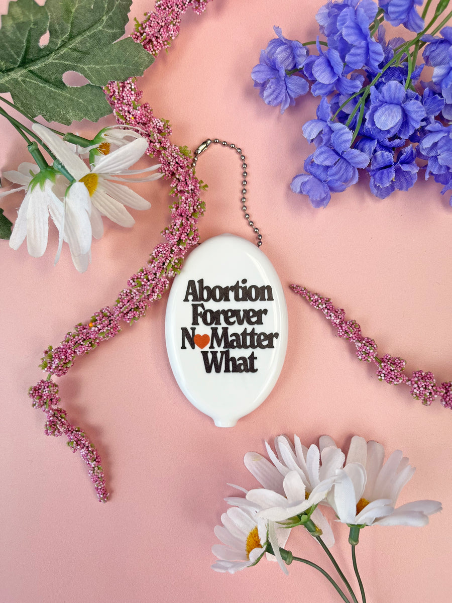 Abortion Forever Heart Coin Pouch Keychain