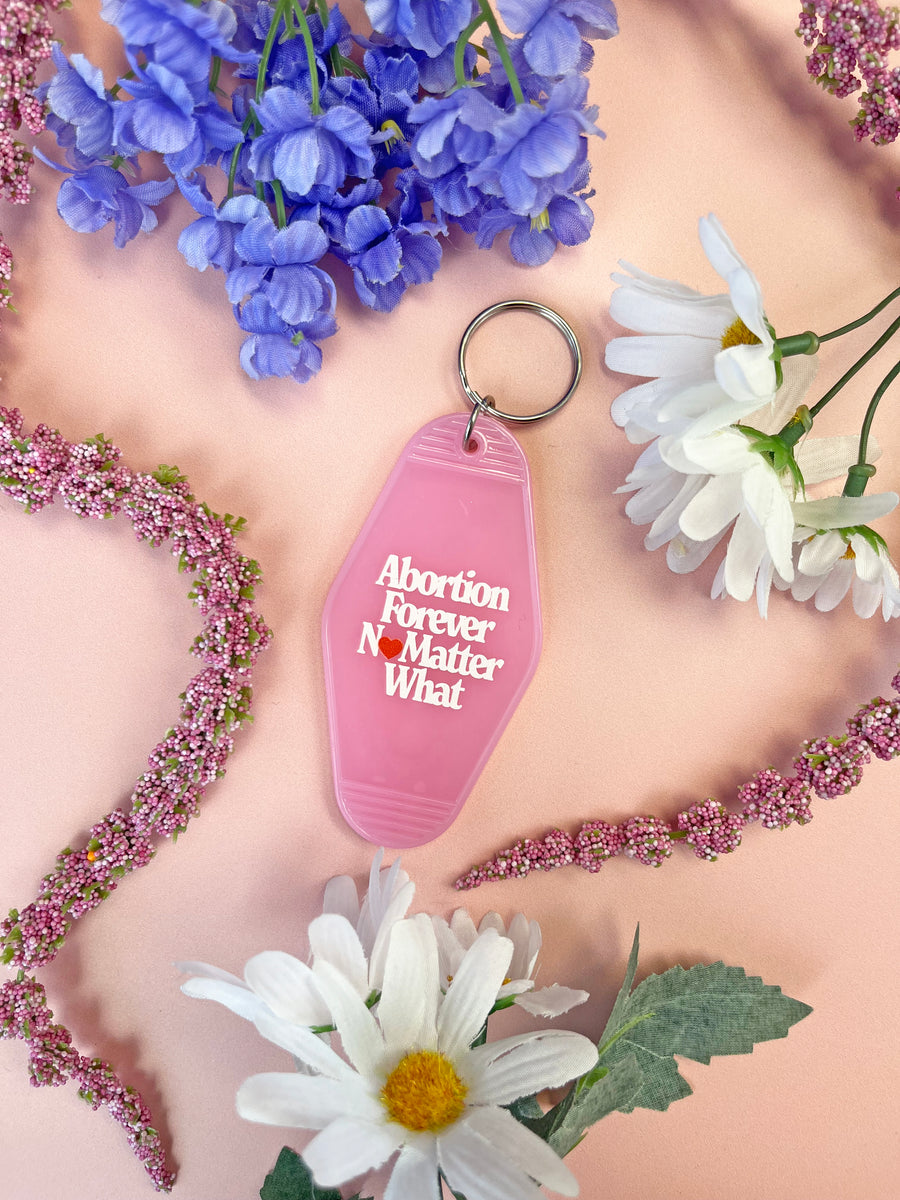 Abortion Forever Heart Motel Keychain