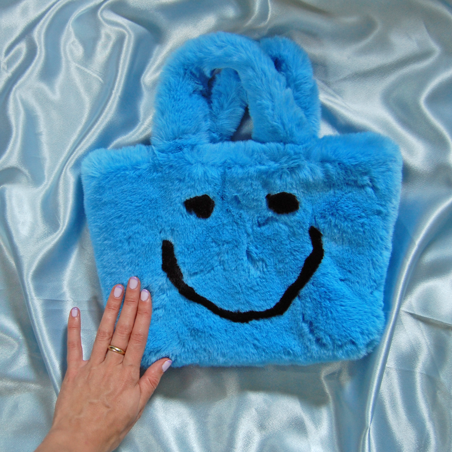 Smiley Purse- blue :)